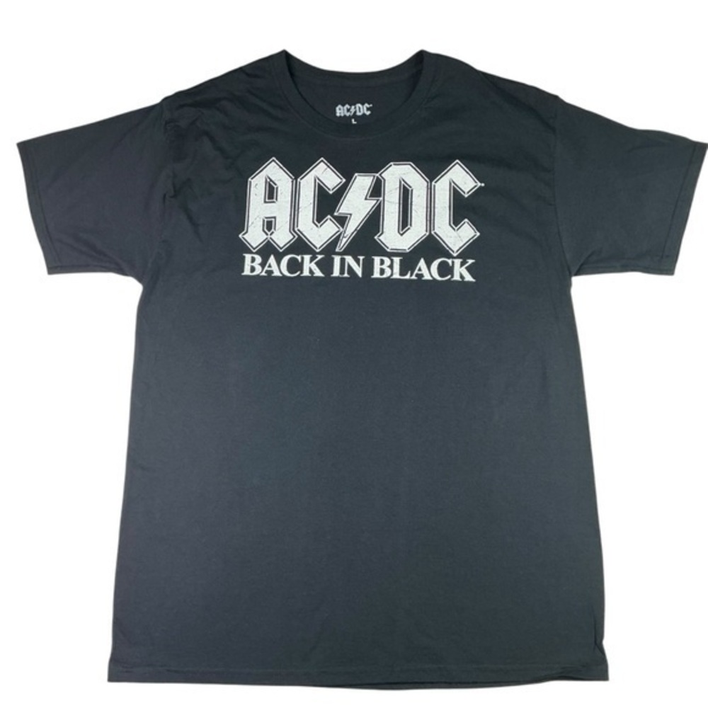 AC/DC‎ Back in Black Short Sleeve Graphic Band Tee Shirt Short Sleeve Size L